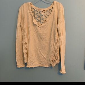 🥳HP🥳Free People Cream Detailed Long Sleeve